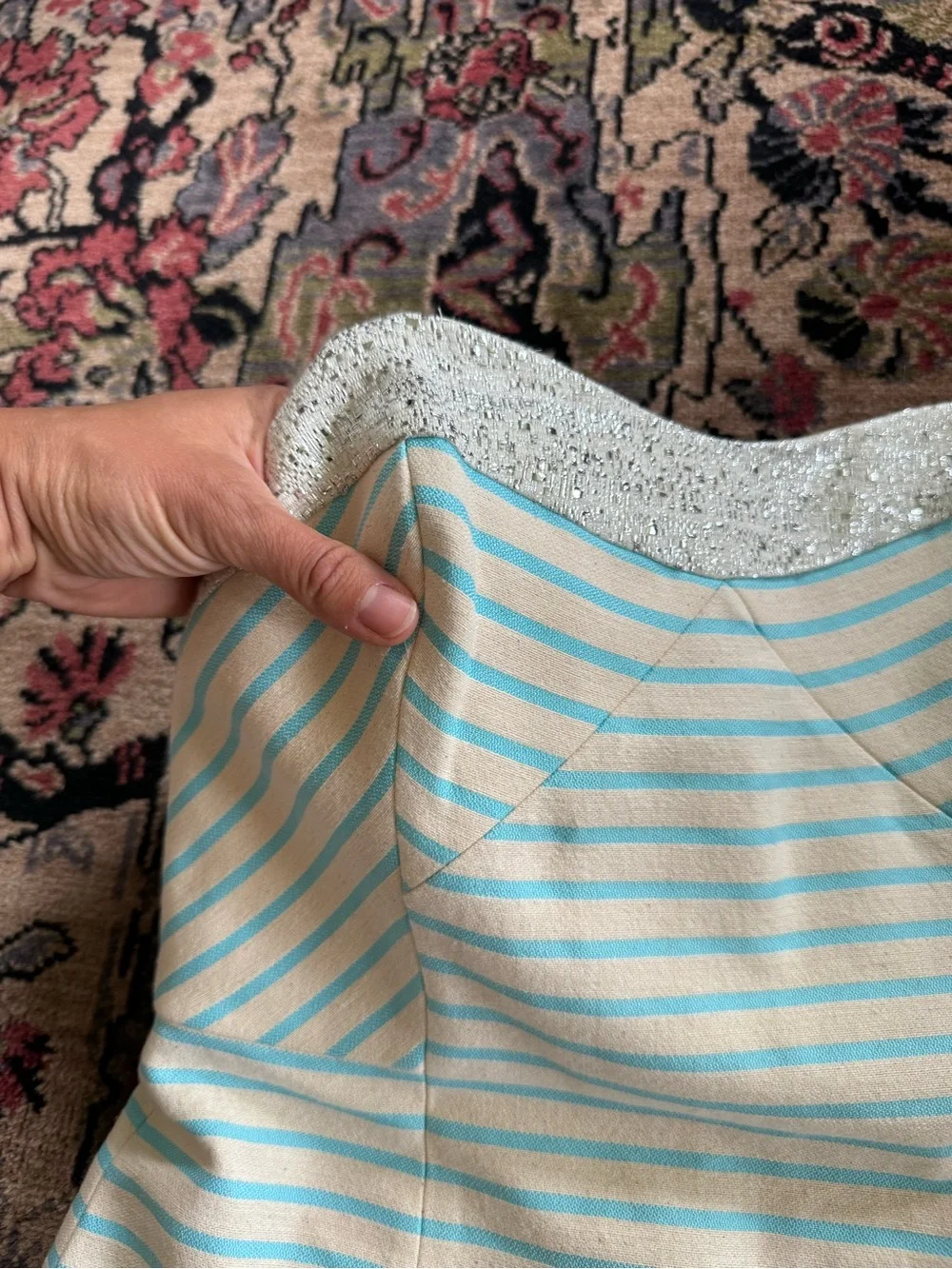 Lilly Pulitzer Remi striped silver turquoise stripe strapless dress